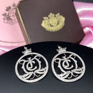 VINTAGE🎀Juicy Couture 🎀Silver Ornate Drop Earrings